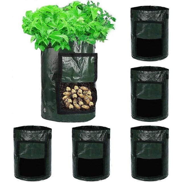 KAIYANG Paquete de 6 bolsas para cultivar patatas, bolsas de cultivo de 10 galones para patatas, tomates, zanahorias y otras verduras, con asas