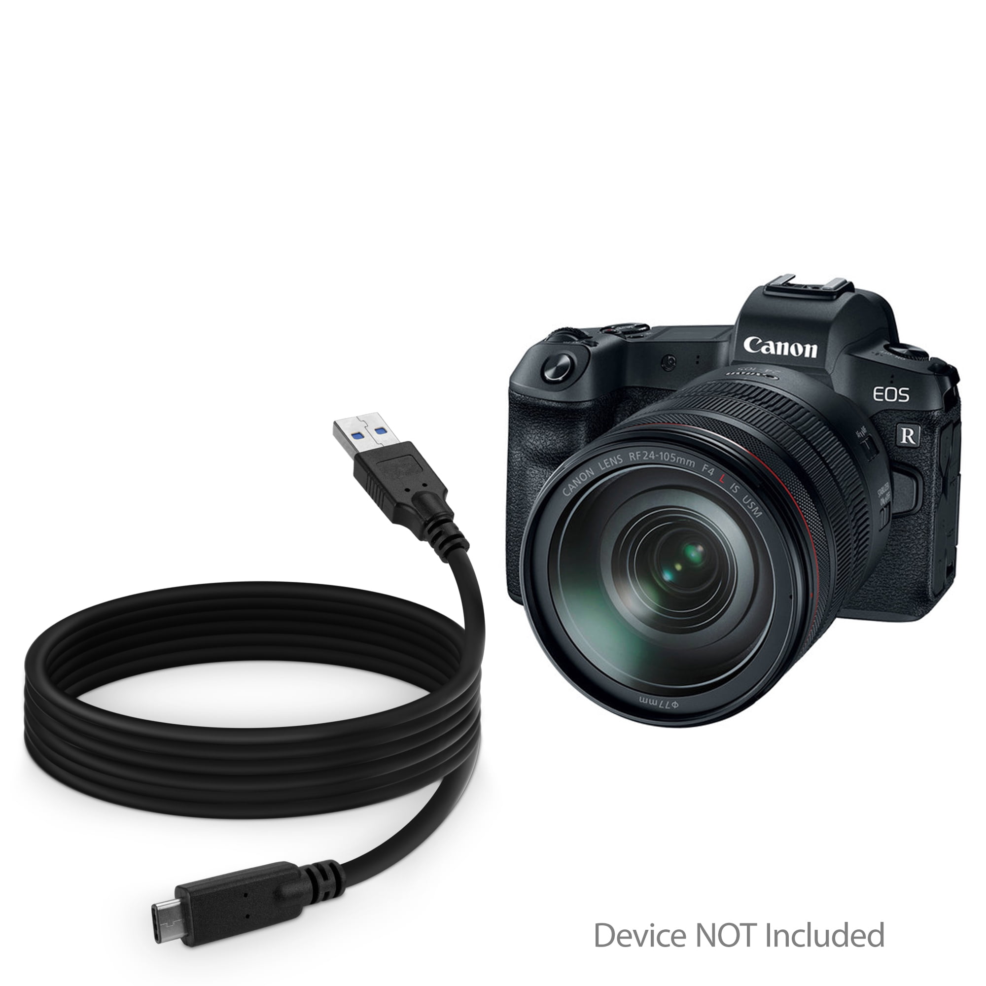 Stjerne Fare Kort levetid Canon EOS R Cable, BoxWave [DirectSync - USB 3.0 A to USB 3.1 Type C] USB C  Charge and Sync Cable for Canon EOS R - 6ft - Black - Walmart.com