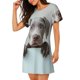 thumbnail image 2 of Fotbe Adorable Puppy Portrait Bata de Dormir para Mujer con Estampado, Camisón de Algodón de Manga Corta, Ropa de Dormir Casual, 2 of 6