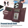thumbnail image 5 of Nalacover Wallet Crossbody for iPhone 13 Pro Phone Case with Lanyard Strap Credit Card Holder 6.1", PU Leather Protective Handbag Purse Kickstand Bling Diamond Cover Women Girl, Wine Red, 5 of 13