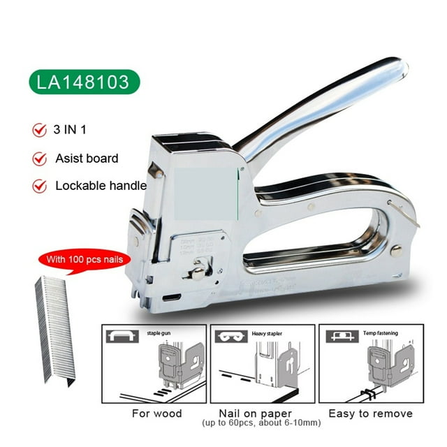 5 In 1 Heavy Duty Stapler For DIY Home Decoration Furniture Stapler Rivet Tool Manual Nail Gun With Staples Nailer