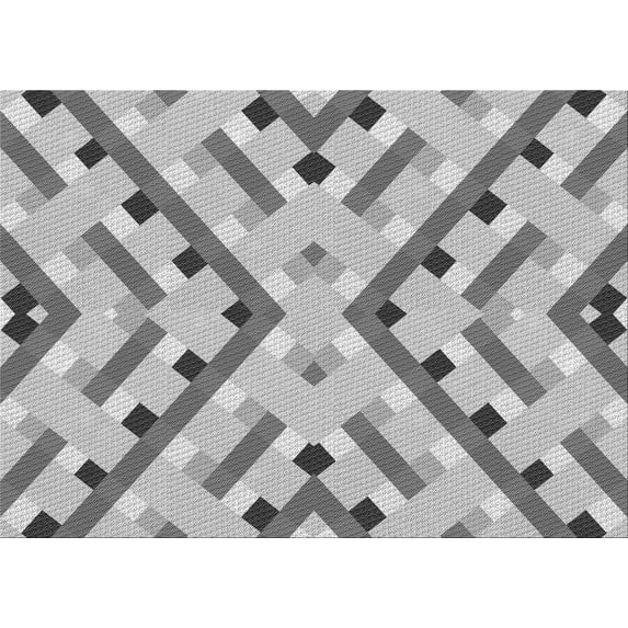 Ahgly Company Machine Washable Indoor Rectangle Transitional Platinum Silver Gray Area Rugs, 6' x 9'