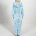 thumbnail image 5 of RQYYD Fleece Onesie Pajamas for Women Fuzzy Sherpa Hooded Romper One Piece Winter Sleepwear Flannel Pajama Jumpsuit, 5 of 5
