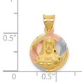 thumbnail image 2 of Collier Pendentif en Or Jaune 14k Rose Blanc Sarazon Sarazon Médaille Religieuse, 2 of 6