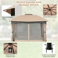 thumbnail image 5 of Gymax Patio 12' x 10' Canopy Heavy Duty Steel Gazebo Double Vented Outdoor Brown, 5 of 10