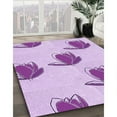 thumbnail image 3 of Ahgly Company Machine Washable Indoor Rectangle Transitional Purple Area Rugs, 6' x 9', 3 of 7