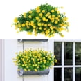 thumbnail image 4 of 12 paquetes de flores artificiales, flores de plástico sintético, arbustos, plantas, plástico, interior, granja, exterior, resistente , Amarillo Macarena flores de seda, 4 of 8