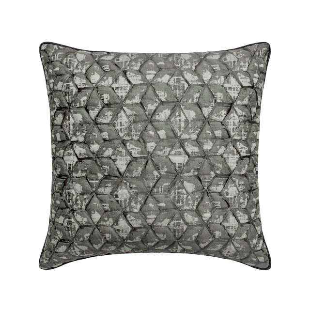 The HomeCentric Cushion Covers, Grey Pack of 2, 18"x18" (45x45 cm) Pillow Covers, Silk Quilted Jacquard Throw Pillows For Sofa, Geometric Pattern Modern Style Easter - Symmetry