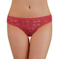 thumbnail image 1 of WZXFASHION Culottes en Dentelle Aguichant Européennes et Américaines Taille Basse Pur Coton Entrejambe Doux Nœud Creux Culottes Rouges G, 1 of 4