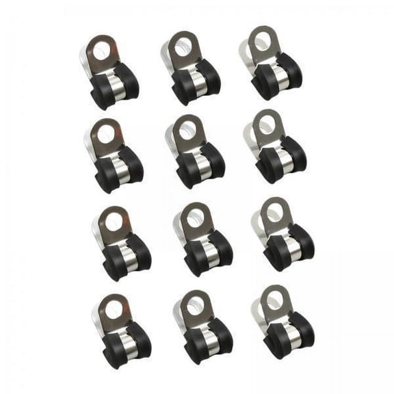 JISADER 3x12x Cable Clamps 3/16 Motorcycle Bikes Brake Pipe Clamp Rubber Lined P Clips