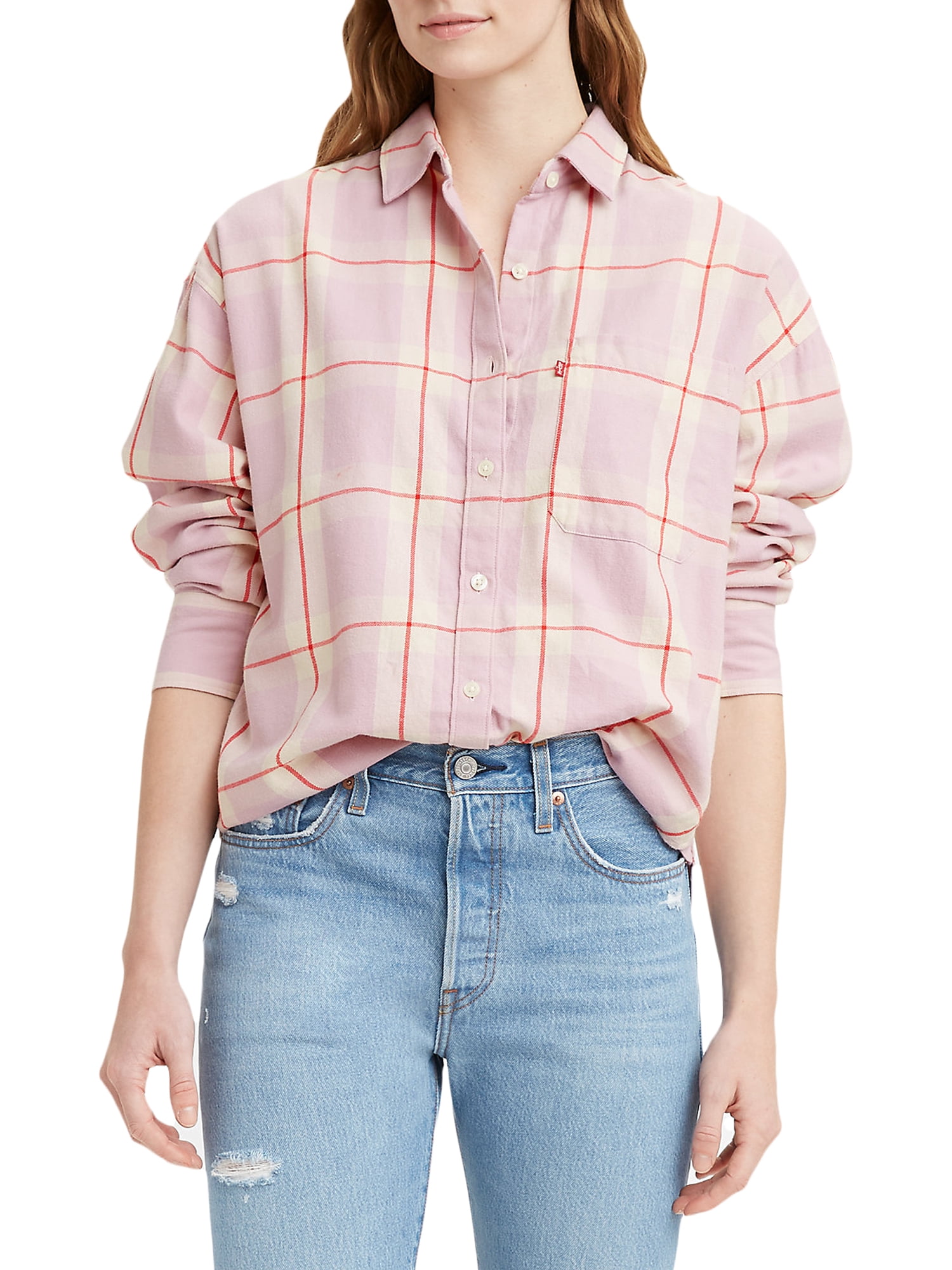 Levi's Women's Lucas Flannel Shirt - Long Sleeve Vintage Style Button Down Shirt For Women