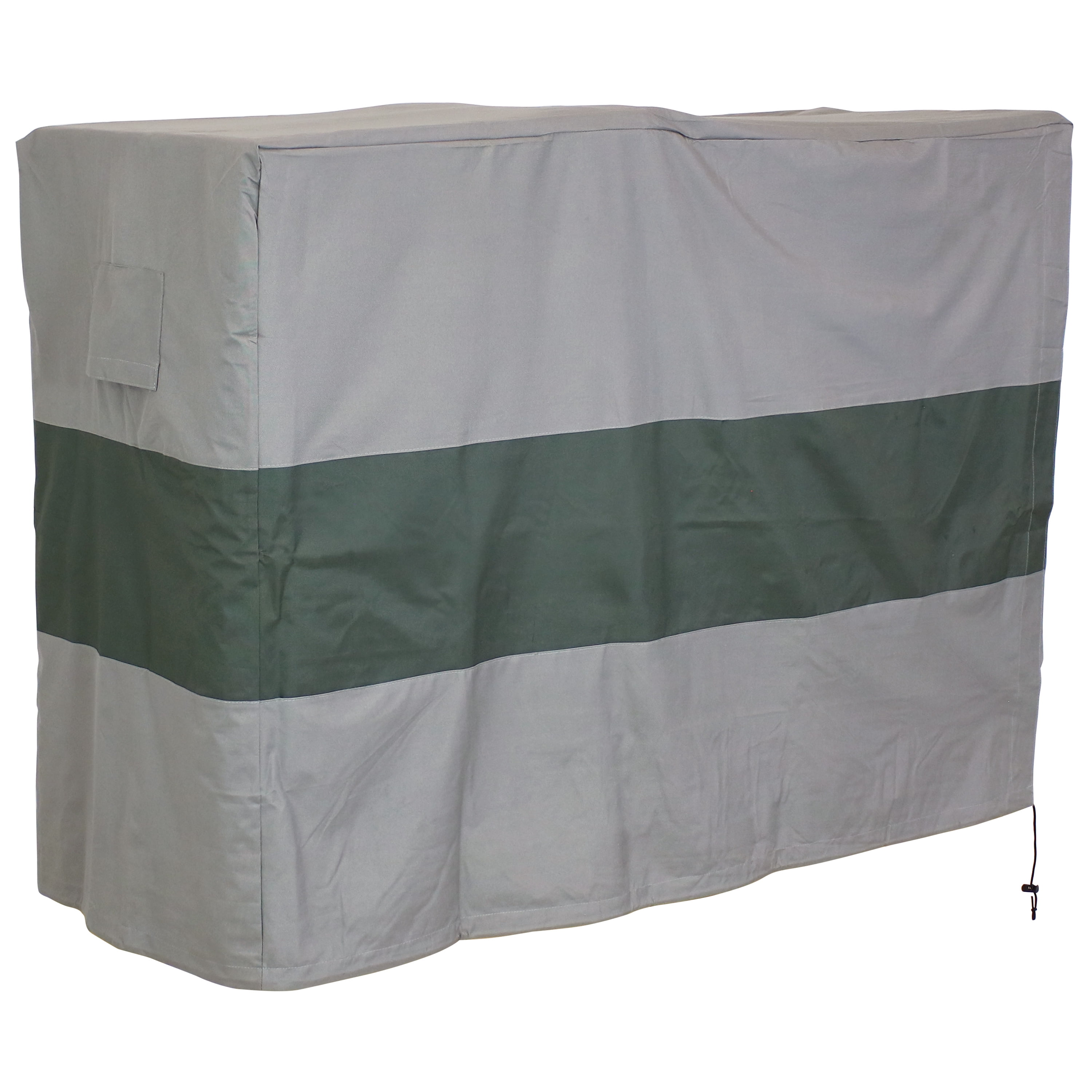 Sunnydaze Polyester Robuste Résistant aux Intempéries pour l'Extérieur avec Endos en PVC, Housse pour Support de Bûches de Bois de Chauffage - 4 Pieds 2 Pouces - Gris et Vert