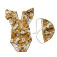 thumbnail image 1 of Baby Girl Swimsuit Cute One Piece Bathing Suit with Sun Protection Ruffles Swimwear (9M-6T), 1 of 3