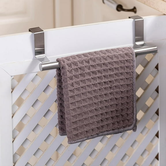 1/2Pack Over Cabinet Towel Bar 9", Kitchen Towel Rack Over Cabinet Door, Stainless Steel Cabinet Door Towel Holder, Dish Towel Holder for Cabinet Door