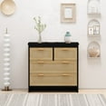 thumbnail image 6 of Tcbosik Storage Dresser with 4 Rattan Drawers for Bedroom, Chest of Drawers for Entryway, Black, 6 of 9