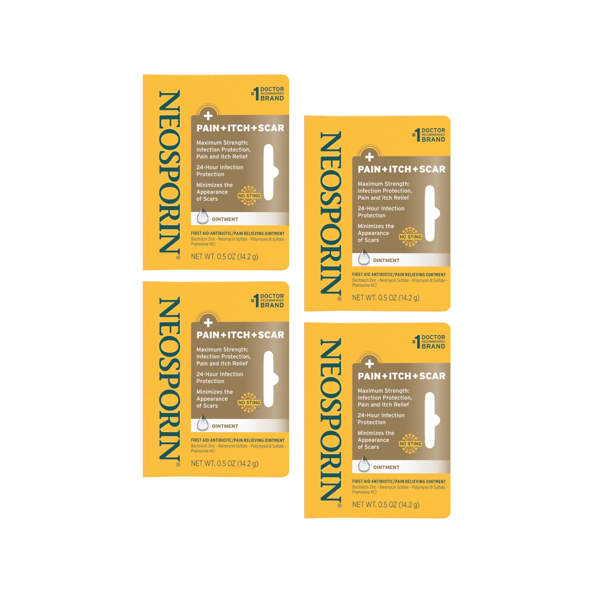 Johnson & Johnson Neosporin + Pain Relief First Aid Antibiotic/Pain Relieving Cream, 0.65 Oz, 4-Pack