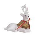 thumbnail image 2 of Estatua de ciervo blanco navideño, alce navideño, figura de alce navideño para fiesta Alce acostado, 2 of 9
