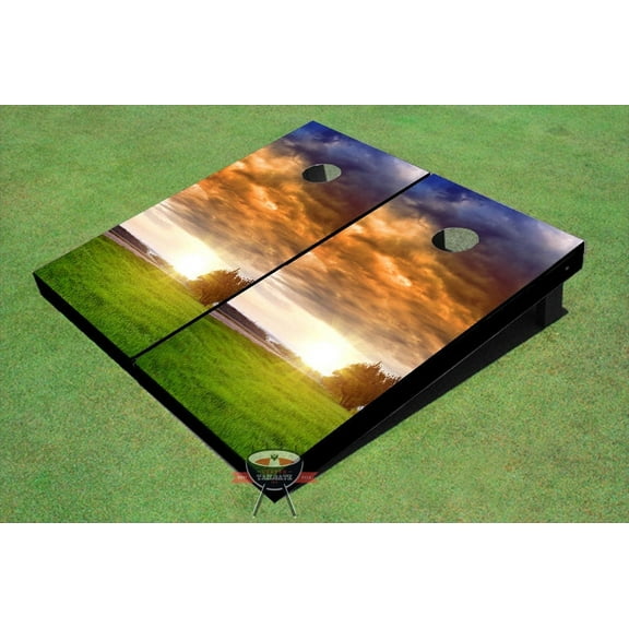 Field Sunset Cornhole Boards
