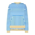thumbnail image 3 of Fanxing Fashion Fall Pullover Sweatshirts for Women Long Sleeve Stripes Print Casaul Tops Crew Neck Cute Holiday Clothes 2025 Light Blue,XL, 3 of 5