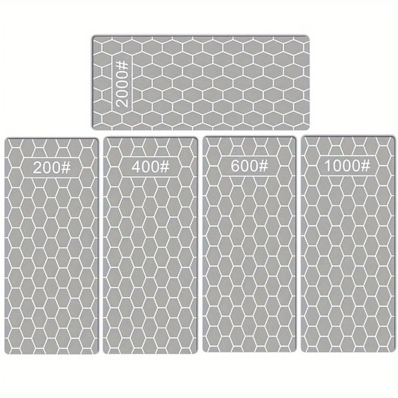 5 pcs Diamond Sharpening Stone Set Durable Non Fade and Wear Resistant for Coarse to Fine Edges Includes 200 400 600 1000 2000 Grits