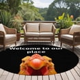 thumbnail image 4 of Round Rugs 8Ft, Funny Chicken Round Area Rug Washable Indoor Throw Carpet, Welcome To OUR Place Modern Retro Large Non Slip Circle Rug for Kids Room RV Home Decor Aesthetic, 4 of 8