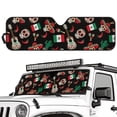 thumbnail image 2 of Psesaysky Windshield Sun Shade Compatible with Car SUV Off-road Vehicle 52.95"x16.14" Folding Front Window Sun Shade for Car Accessories (Mexican Sugar Skull), 2 of 7