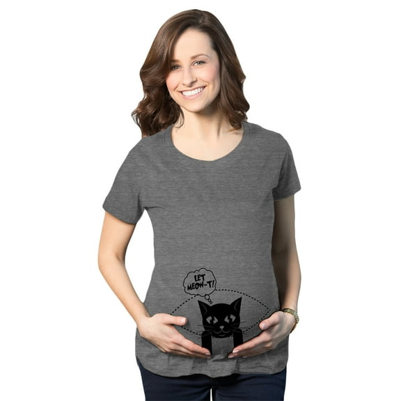 Womens Let MeowT Maternity T Shirt Funny Cat Lady Pet Lover Pregnancy Tee