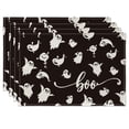 thumbnail image 1 of 4pcs Vintage Halloween Placemats - Happy Ghost, Pumpkin, and Bird Design - Perfect for Fall Farmhouse Dining - 12x18in Table Cover - Ideal Gift and Holiday Decoration - Room and Scene Decor - Party Su, 1 of 5