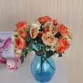 thumbnail image 3 of Moyic Ramo de rosas artificiales de 13 cabezas, simulación de estilo europeo, decoración para el hogar, banquete de boda, accesorios de Flores artificiales naranja amarillo 15 x 10 x 30 cm Moyic HA8463-01B, 3 of 6