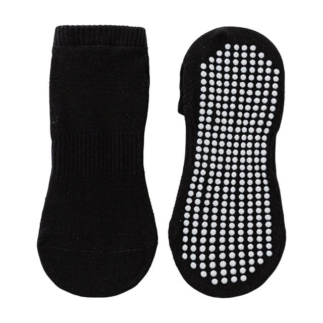 CSChome Arch Support Socks 1 Pair Unisex Trampoline Anti-skid Silicone Grip Bottom Solid Color Shock-absorbing High Elasticity Sweat Absorption Adult