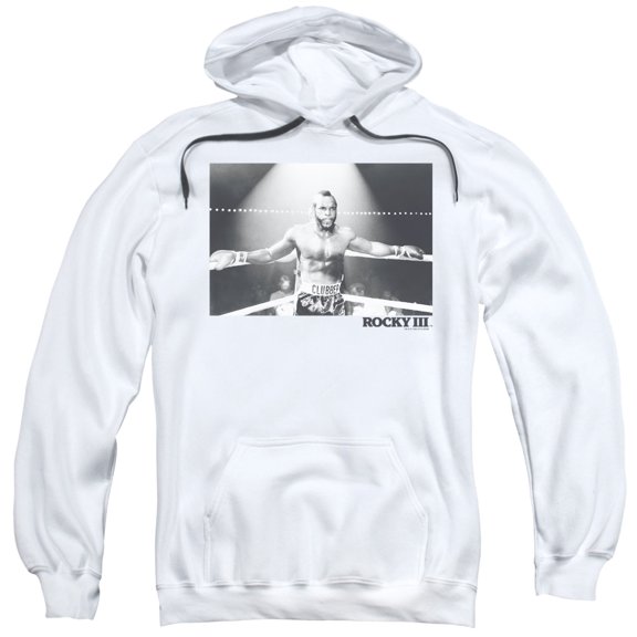 Rocky Iii Clubber Square Adult Pullover Hoodie Sweatshirt White