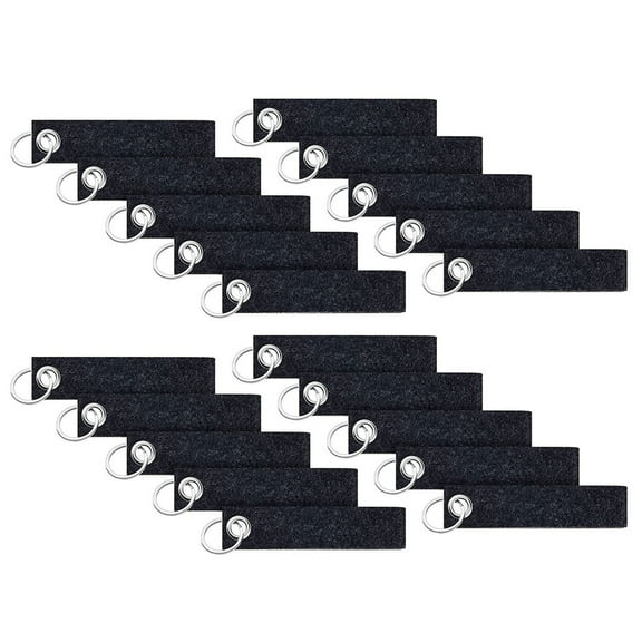 Grofry 20 Pcs Felt Key Rings with Blank Tag Stainless Steel Ring DIY Decoration Craft Key Fob Make Your Own Keychain Backpack Purse Decorative Accessories
