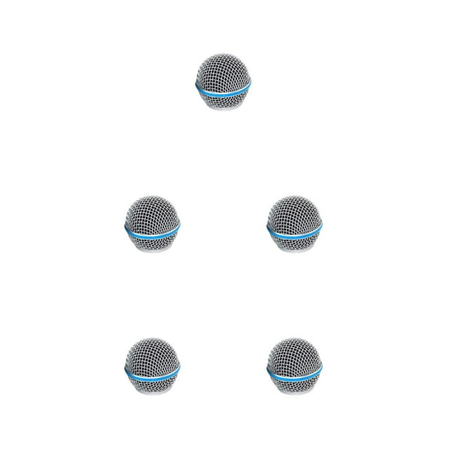 Maytalsory Metal Replacement Microphone Grille Universal Detachable Wired Wireless Build-in Sponge Concert Mic Head Accessories Type 2 5Set