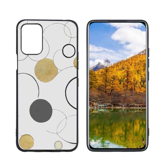 Compatible with LG Q52 Phone Case, Circles-34 Case Men Women, Flexible Silicone Shockproof Case for LG Q52