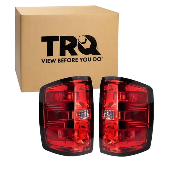 TRQ 2 Piece Driver & Passenger Tail Light Assembly Set Fits 2014-2018 Chevrolet Silverado 1500 2019 1500 Legacy 2016-2019 2500 HD 2016-2019 3500 HD 2016-2019 Dual Rear Wheels Sierra 3500 HD