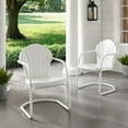thumbnail image 4 of Crosley Furniture Tulip Metal Patio Chair in White (Set of 2), 4 of 13