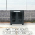 thumbnail image 3 of Sunnydaze Adjustable 25.5" Plastic 1-Shelf Freestanding Garage Storage Cabinet with Windows, Charcoal, 3 of 9