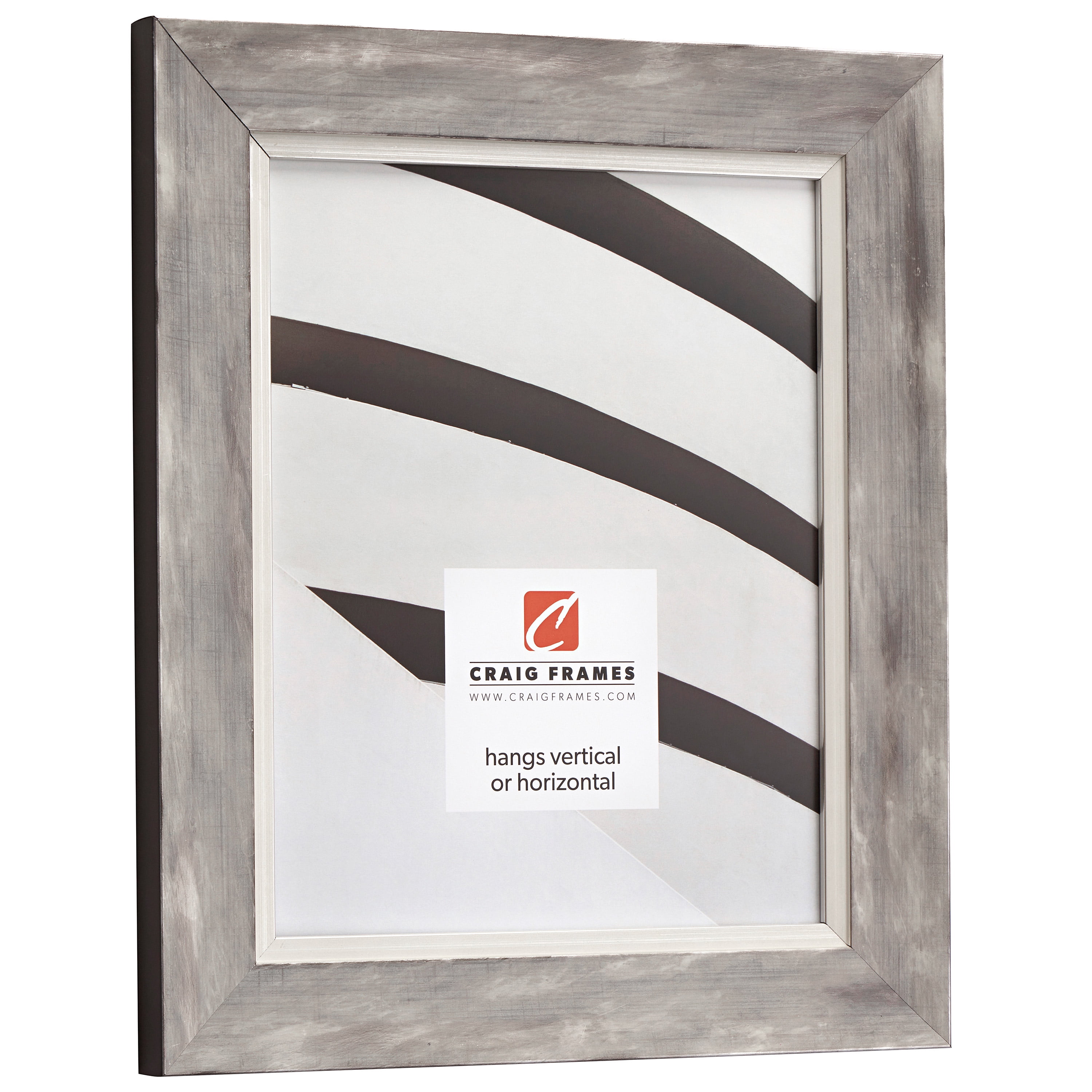 Craig Frames Aristocrat, 22x28 inch White and Silver Picture Frame Matted for a 18x24 Photo