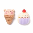 thumbnail image 2 of 10pc Opaque Resin Decoden Cabochons Imitation Food Ice Cream & Cake & Milk Mixed Color 19~27x12.5~17x5.5~8mm, 2 of 3