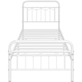 thumbnail image 2 of Yaheetech Metal Platform Bed Frame with Headboard and Footboard, Twin Size, White, 2 of 8