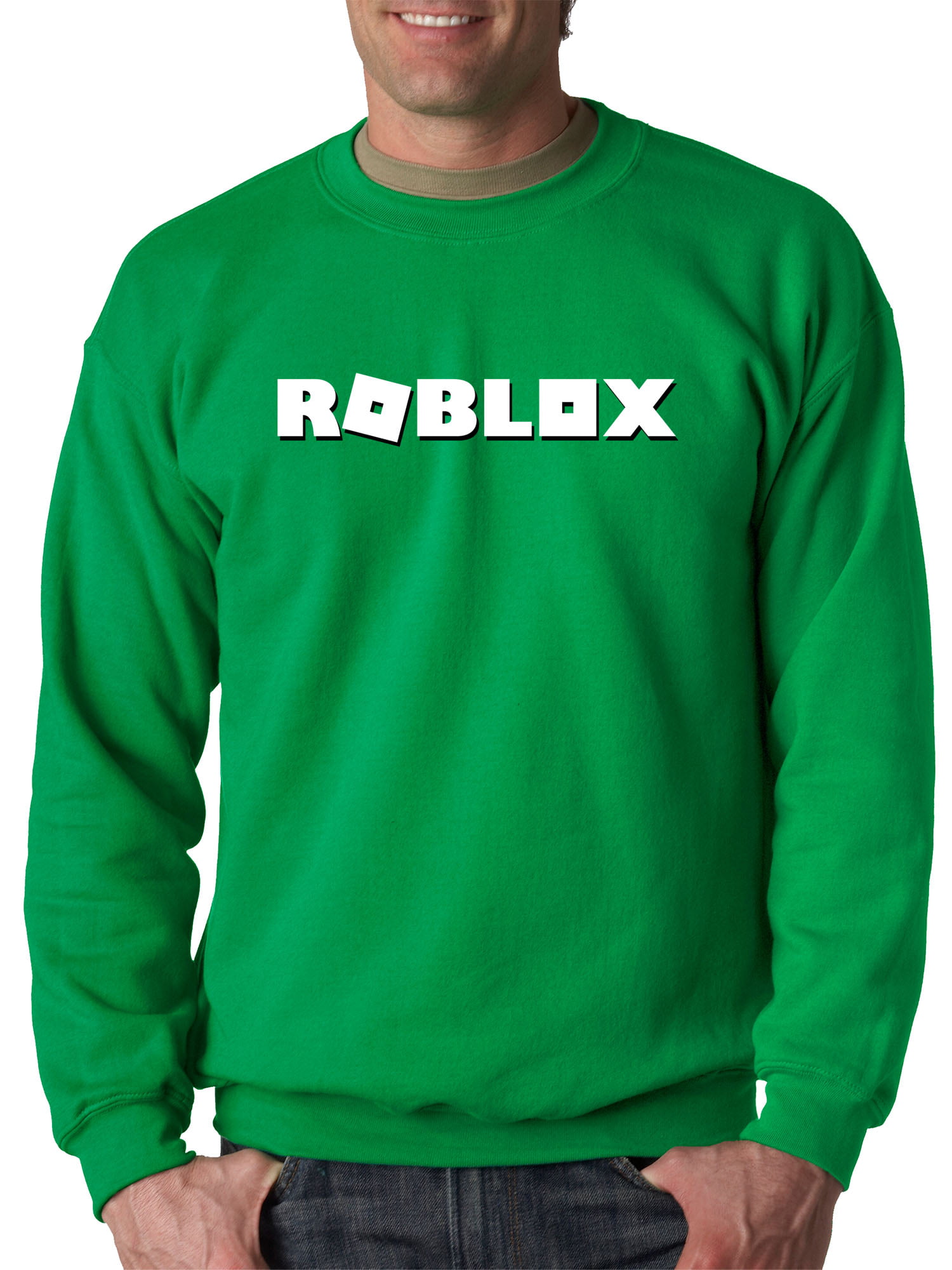 Trendy Usa 923 Crewneck Roblox Logo Game Accent Sweatshirt Small Kelly Green Walmart Com Walmart Com - hoodie green t shirt roblox