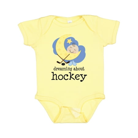 

Inktastic Dreaming About Hockey Gift Baby Boy or Baby Girl Bodysuit