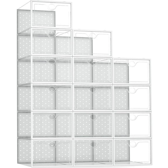 Pinkpum 15 Pack X-Large Shoe Storage Boxes 12, Sneaker Storage for Sneakerheads