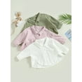 thumbnail image 7 of Jxzom Toddler Baby Girl Boy Button Down Shirt Casual Long Sleeve Oversized Hippie Tops Irregular Hem Cotton Linen Clothes 1-7T, 7 of 7