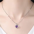 thumbnail image 4 of Collar Chifeng plata femenina 925 corazón cristal púrpura austriaco regalo de Navidad amor LingWen 9024719112909, 4 of 5