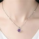 thumbnail image 4 of Chifeng Collar de mujer de plata de ley 925 con forma de corazón y cristal austriaco morado, regalo de Navidad, amor ER, 4 of 5