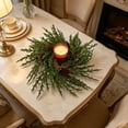 thumbnail image 6 of Pnmtdaia 10.2Inch Christmas Pine Candle Wreath with Pinecones and Red Berries, Artificial Green Foliage Candle Ring for Xmas Table Party Decor, 6 of 6