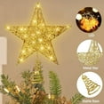 thumbnail image 3 of GoXteam Christmas Tree Toppers, Glitter Pink Star Tree Topper Lighted with LED Warm White Lights for Xmas Tree Decorations, Holiday Party Indoor Decor, 3 of 7