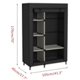 thumbnail image 3 of Canvas Wardrobe Portable Closet Wardrobe Clothes Storage with 6 Shelves and  Rail,Non-Woven Fabric, Quick and Easy Assembly,Black, 3 of 6