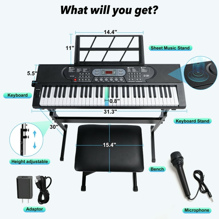 Osoeri Portable 61 Key Electronic Keyboard Piano Set for Osoeri Portable 61 Key Electronic Keyboard Piano Set for